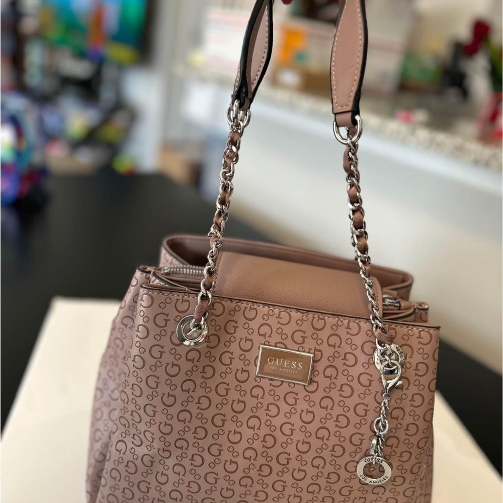Guess Blush Shoulder Bag with Chain Straps